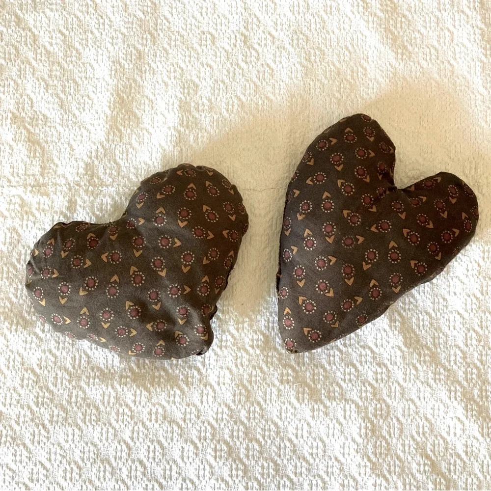 Set of 2 Handmade Heart Shaped Accent Pillows
